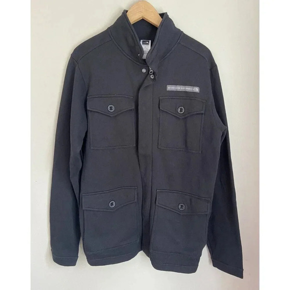 The North Face Full Zip Sweatshirt Jacket Fleece Shacket Black Medium M - Picture 1 of 6
